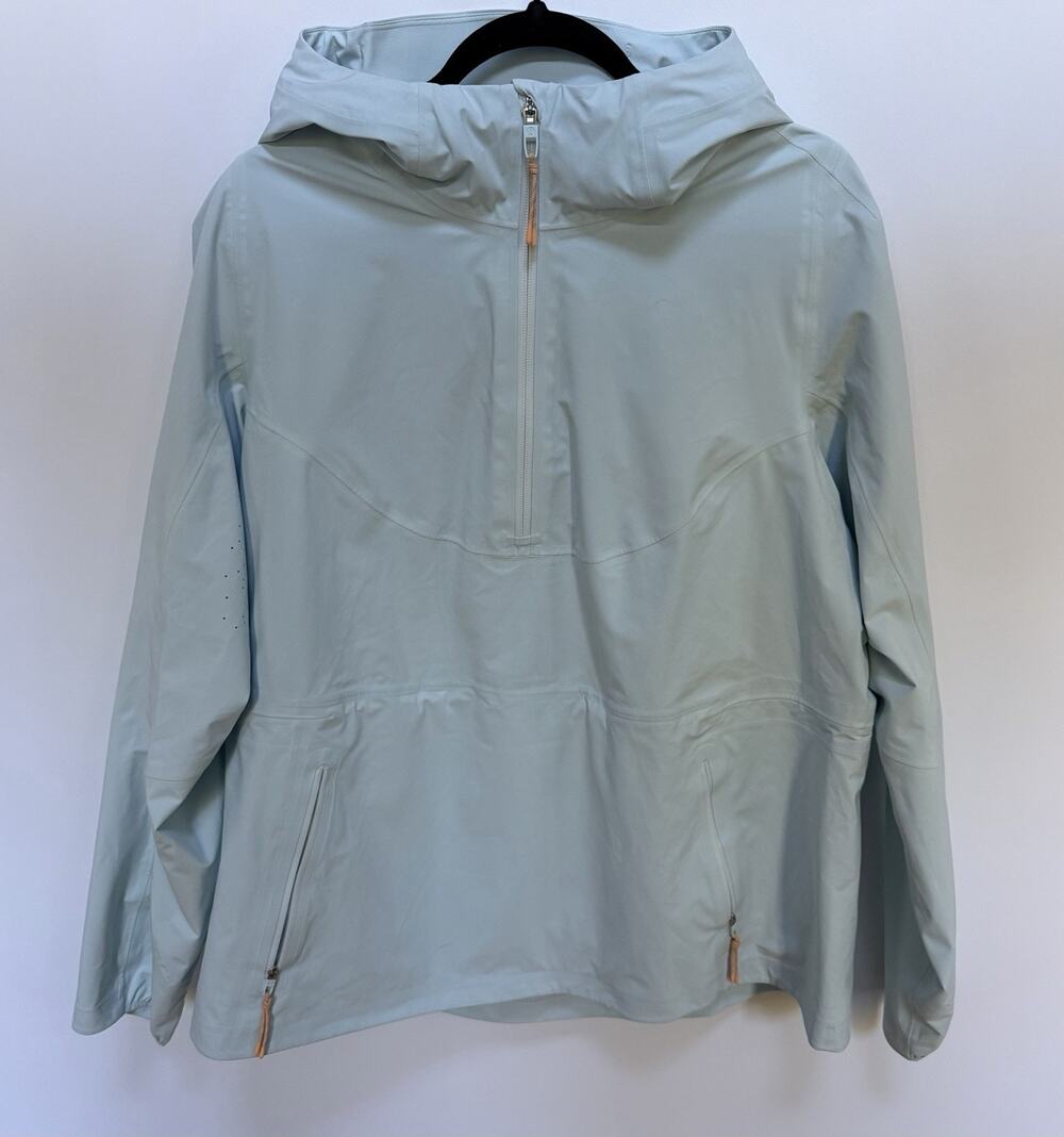 Lululemon Stretch Waterproof Hiking Half Zip Pullover, Color Powder Blue-Size 10
